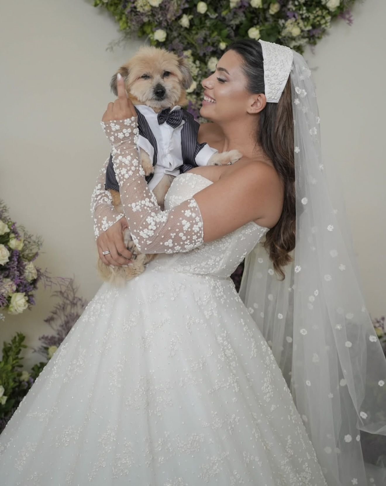 Tracy on her own wedding day